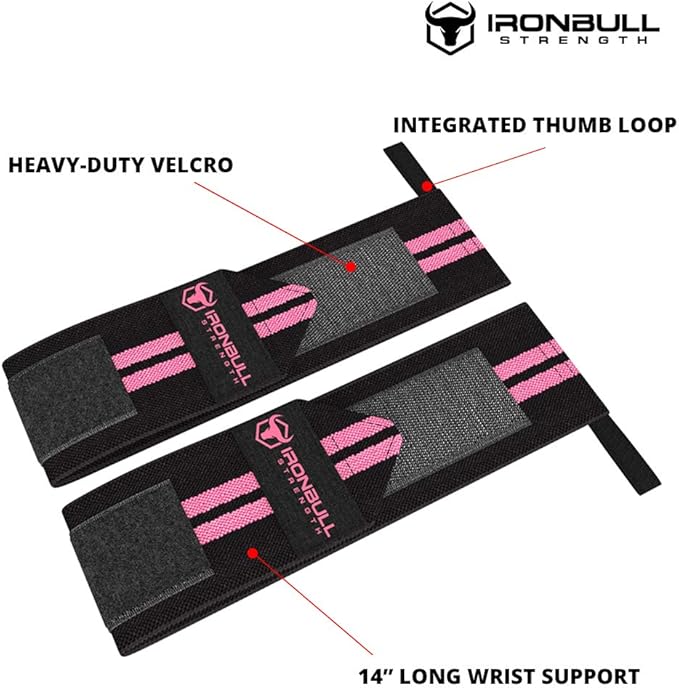 Women Wrist Wraps with Thumb Loops - 12" Professional Grade - Wrist Support Brace and Compression for Cross Training, Weight Lifting, Powerlifting, Strength Training