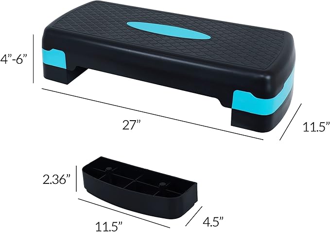 Signature Fitness Adjustable Workout Aerobic Stepper Step Platform Trainer 27-Inch, Multiple
