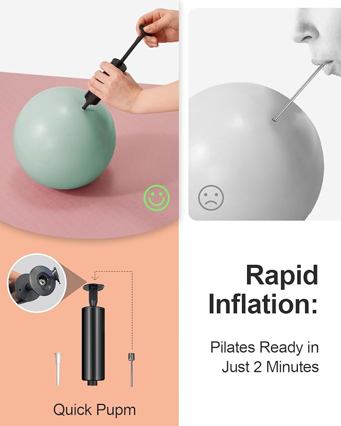 Pilates Ball, 10-inch Exercise Ball with Anti-Burst Technology