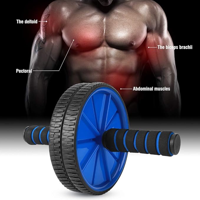Blue Dual Roller Abdominal Exerciser - 18cm Diameter