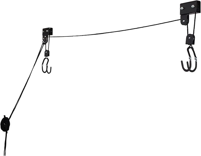Kayak Storage Hoist - Overhead Pulley System with 125lb Capacity for Canoes, Bikes, Ladders, and More - for up to 12-Foot Ceilings