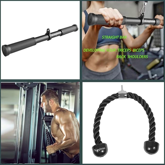 Kinglotus Cable Machine Attachments for Home Gym,Triceps Pull Down Accessories,LAT Pull Down Attachment。