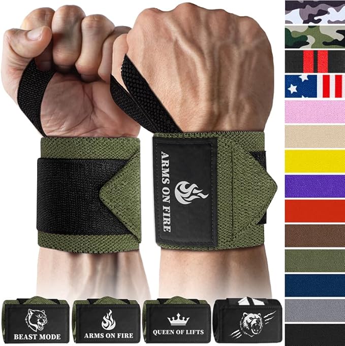 TECEUM Weightlifting 18" & 12" Wrist Wraps with Thumb Loop β Heavy Duty Wrist Workout Braces for Men and Women β Ideal for Powerlifting, Strength Training, Bodybuilding
