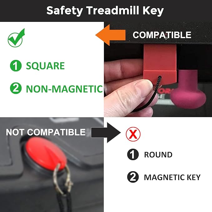 Treadmill Safety Key for Proform, Image, Weslo, Reebok, Epic, Golds Gym, Freemotion, and Healthrider Treadmills