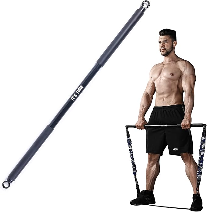 INNSTAR Home Gym Workout bar 38" Black Max 800lb for (Black-38'')