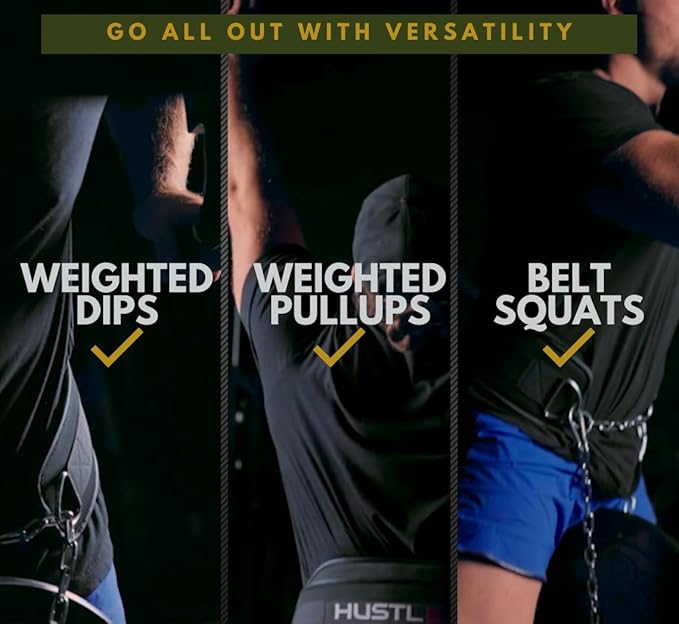Hustle Athletics Dip Belt For Weightlifting - Weighted