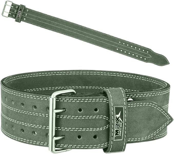 MRX Powerlifting Leather Belt 4" Wide 10mm Thickness 2 Prong