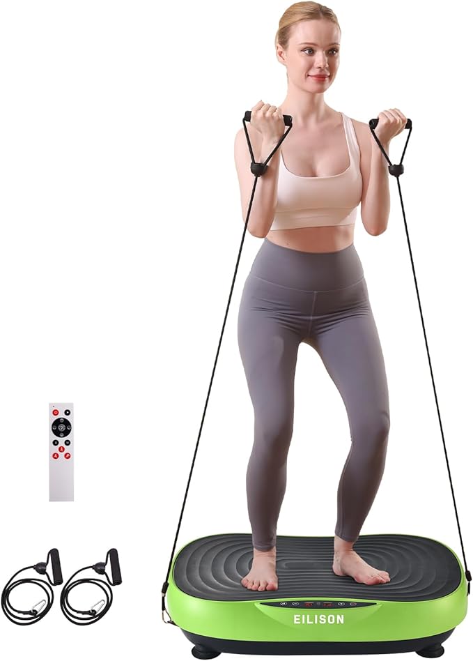 EILISON FITABS 3D Vibration Plate Exercise Machine with Seat - Ocsillation, Pulsation + Vibration Platform, Push Up, Vibration Machine for Lymphatic Drainage, Weight Loss, Recovery