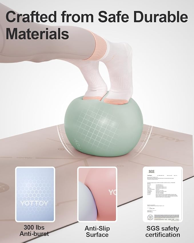 Pilates Ball, 10-inch Exercise Ball with Anti-Burst Technology