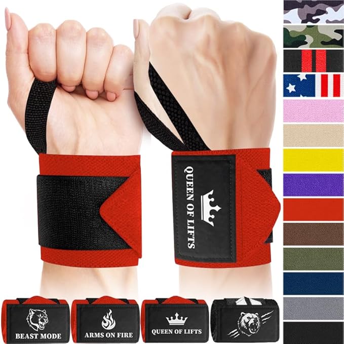 TECEUM Weightlifting 18" & 12" Wrist Wraps with Thumb Loop β Heavy Duty Wrist Workout Braces for Men and Women β Ideal for Powerlifting, Strength Training, Bodybuilding