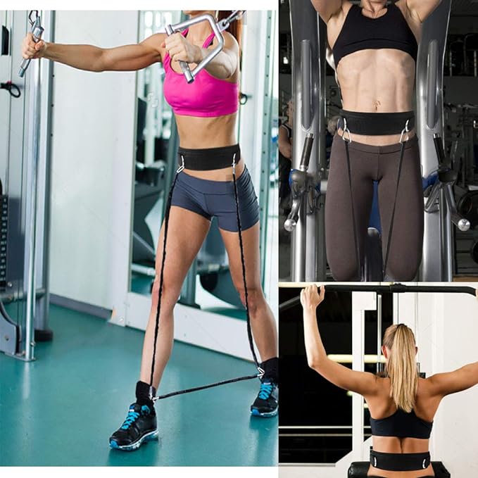 Waist Belt Neoprene Padded Gym Pulley Strap