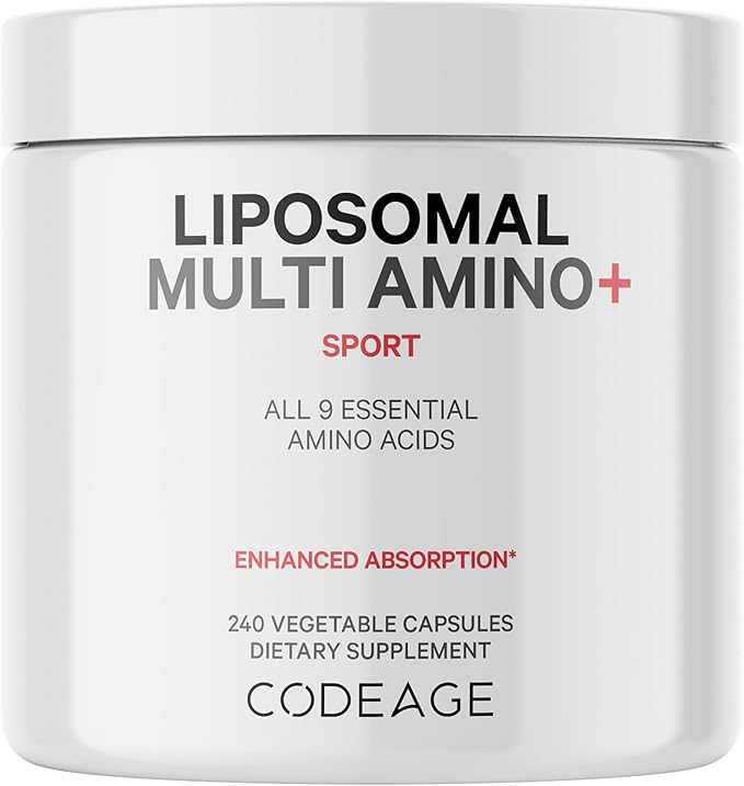 Codeage Multi Amino+ BCAA & EAA Supplement, All 9 Essential Amino Acids, Free-Form Branched-Chain Amino Acid Pills, Sport Supplement, Pre & Post Workout, Liposomal Delivery, Vegan, 240 Capsules