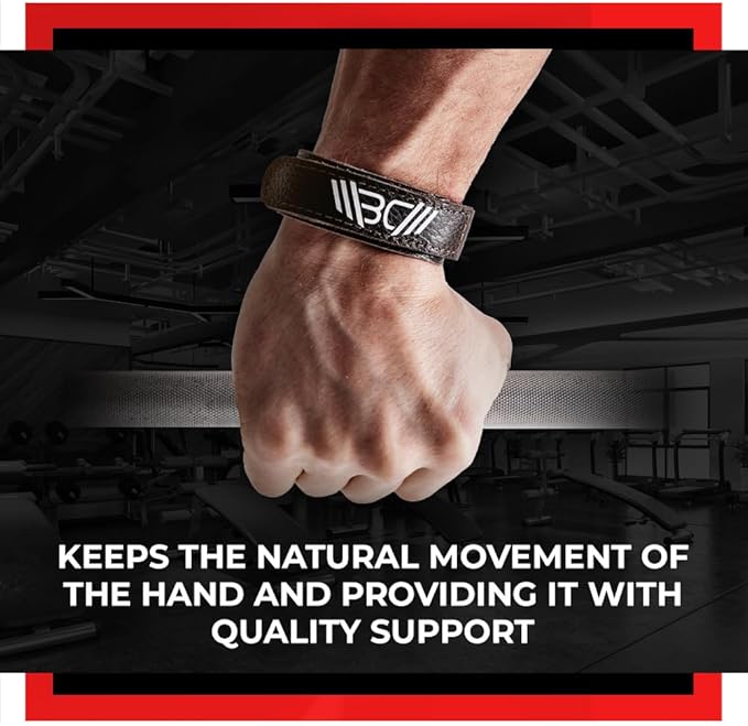 WARM BODY COLD MIND Leather Wrist Wraps for Weightlifting, Powerlifting, Gym – Wrist Support for Men & Women – Heavy Duty Wrist Straps for Strength Training