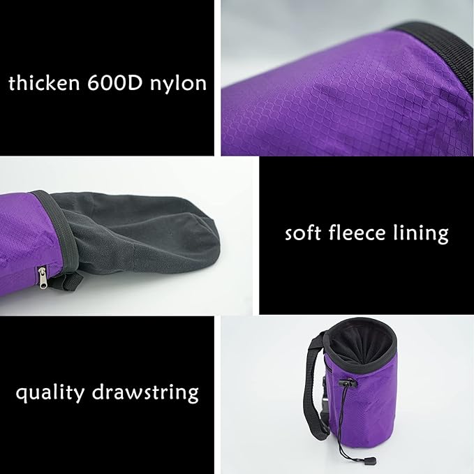 Rock Climbing Chalk Bag with Belt and Zipper Pocket for Fitness Gym Weight Lifting Hunting Bouldering Magnesium Sack