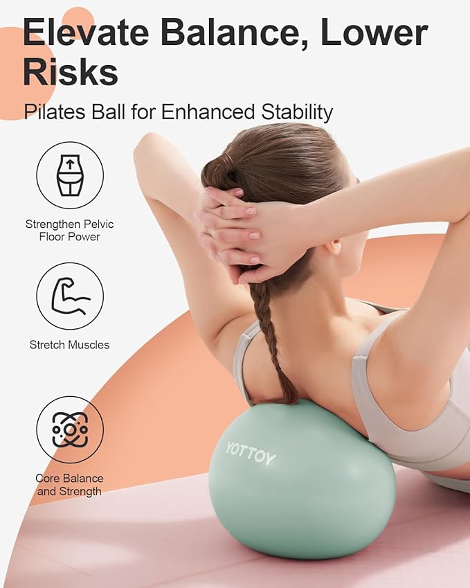 Pilates Ball, 10-inch Exercise Ball with Anti-Burst Technology