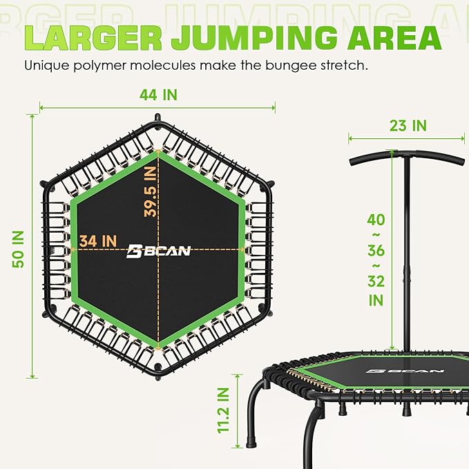 BCAN 450/550 LBS Foldable Mini Trampoline 40"/48"/50" Fitness