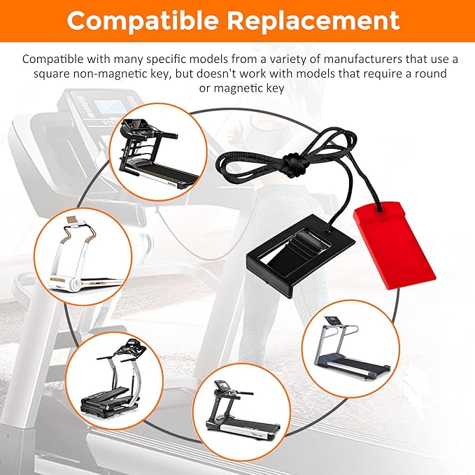 Treadmill Safety Key for NordicTrack, Proform, Image, Weslo, Reebok, Epic, Golds Gym, Freemotion, and Healthrider Treadmills