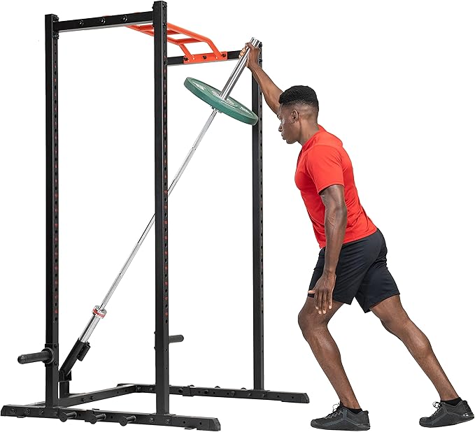 Sunny Health & Fitness Power Cage Squat Rack Upgrade Attachments, Dip Bar, Plate Bar Holder, Belt Squat, J Hook, Lat, Adapter, U Ring, Pull Up Bar, Landmine, Captain's Chair, Tricep Rope For Home Gym