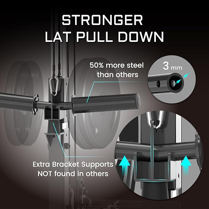 Fitness Reality Squat Rack Power Cage with Optional LAT Pulldown, Cable Crossover