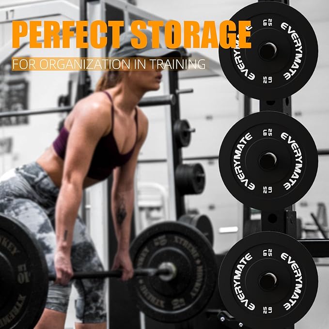 Weight Plate Holder: Power Rack Attachments Weight Plate Holder Storage for 2 inch Olympic Plates, 2x2 3x3 2x3 Power Cage Accessories for 5/8 inch holes (4 Pack)