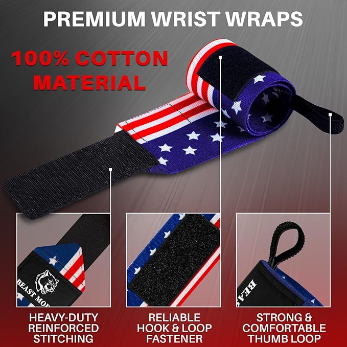 TECEUM Weightlifting 18" & 12" Wrist Wraps with Thumb Loop β Heavy Duty Wrist Workout Braces for Men and Women β Ideal for Powerlifting, Strength Training, Bodybuilding
