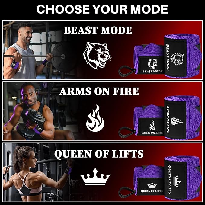 TECEUM Weightlifting 18" & 12" Wrist Wraps with Thumb Loop β Heavy Duty Wrist Workout Braces for Men and Women β Ideal for Powerlifting, Strength Training, Bodybuilding