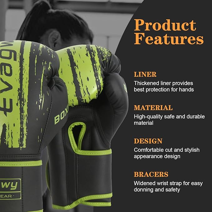 Boxing Gloves for Men and Women,Pro Training Sparring,Suitable for Boxing Kickboxing MMA Fighting,Adult Heavy Punching Bag Gloves,Workout Gloves for Boxing,Muay Thai