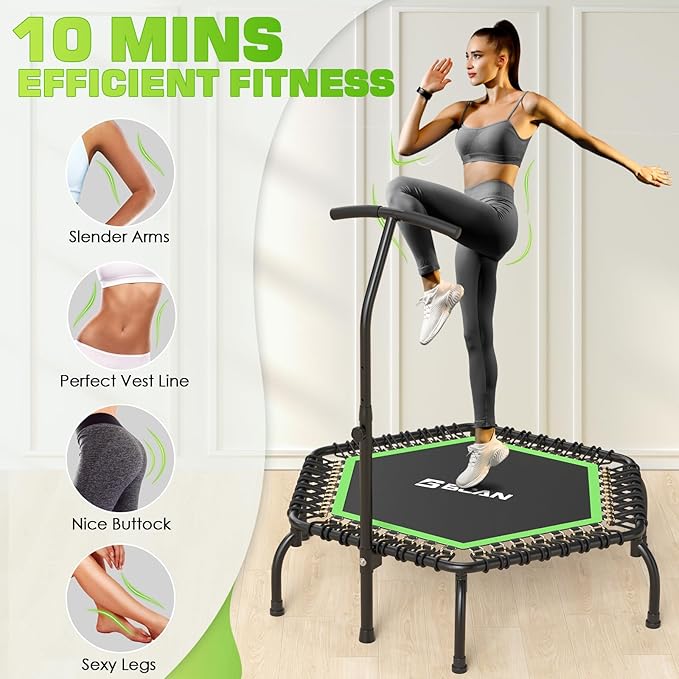 BCAN 450/550 LBS Foldable Mini Trampoline 40"/48"/50" Fitness