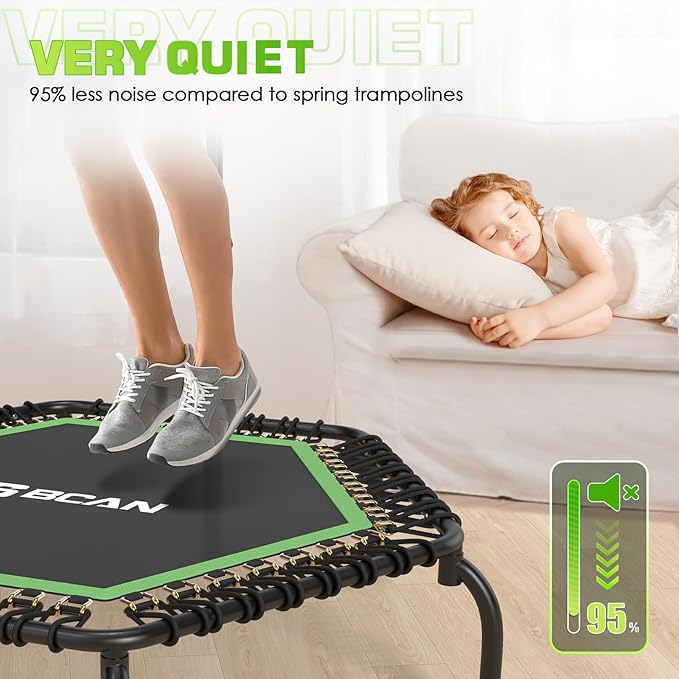 BCAN 450/550 LBS Foldable Mini Trampoline 40"/48"/50" Fitness