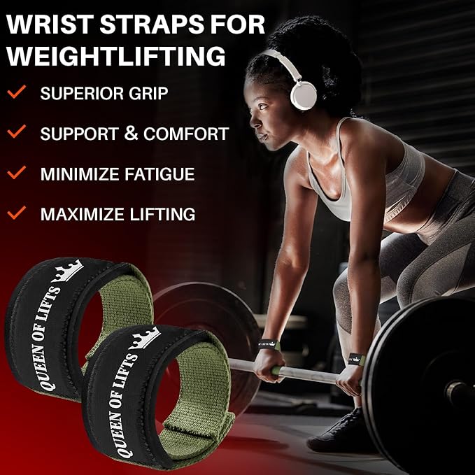TECEUM Wrist Lifting Straps with Neoprene Padding Support β Heavy Duty Wrist Workout Straps For Men and Women β Ideal for Powerlifting, Strength Training, Bodybuilding