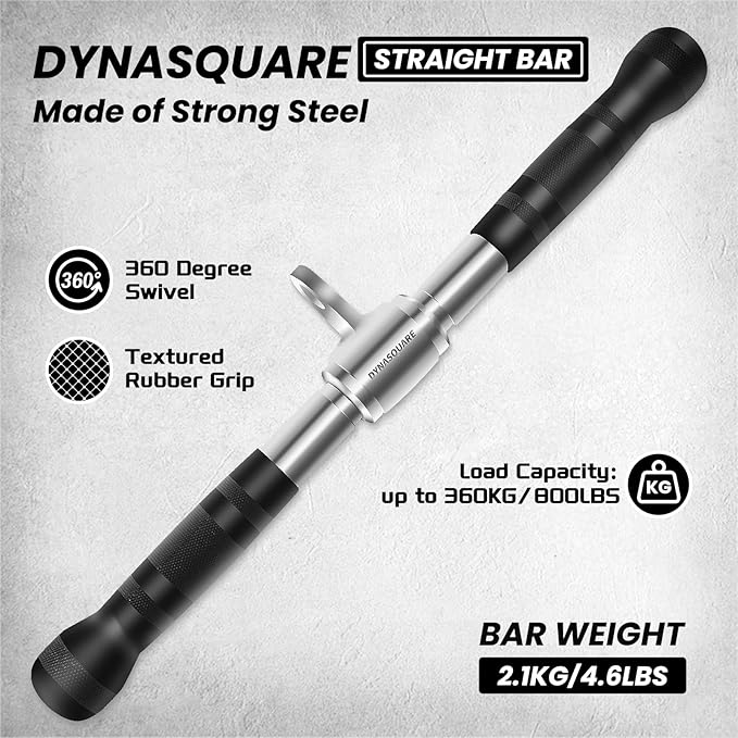 Tricep Press Down Cable Machine Attachment, Made of Heavy Duty Solid Steel, LAT Pulldown Attachments, Home Gym Accessories, Double D Handle, V Bar, Tricep Rope, Pull Down Bar