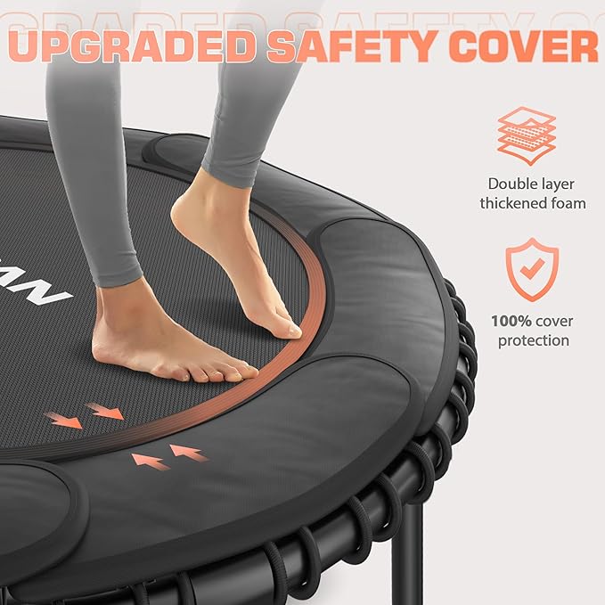 BCAN 450/550 LBS Foldable Mini Trampoline 40"/48"/50" Fitness