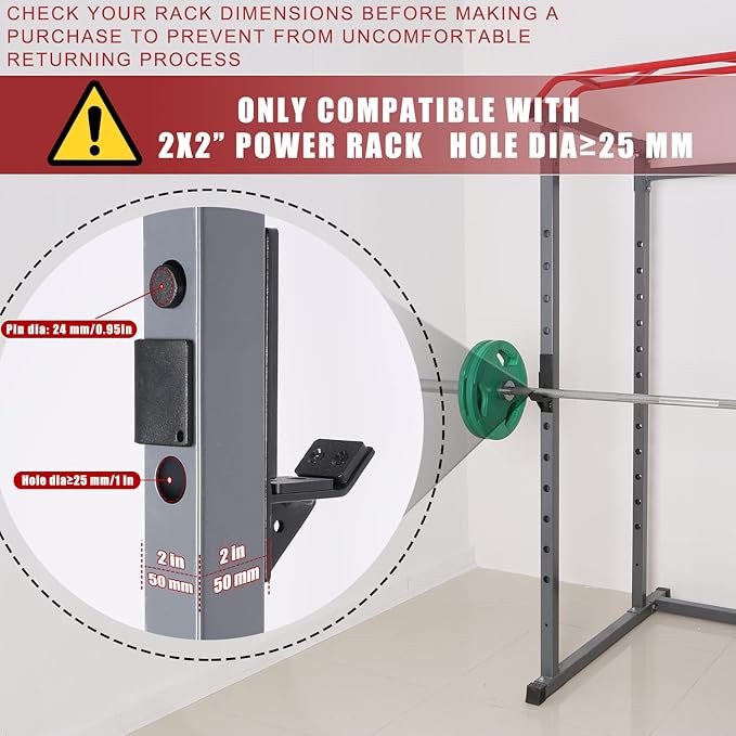 SYL Fitness J-Hooks for Squat/Power Rack - Available 2"x2" and 3"x3", Heavy