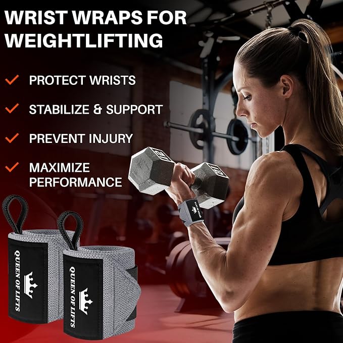TECEUM Weightlifting 18" & 12" Wrist Wraps with Thumb Loop β Heavy Duty Wrist Workout Braces for Men and Women β Ideal for Powerlifting, Strength Training, Bodybuilding