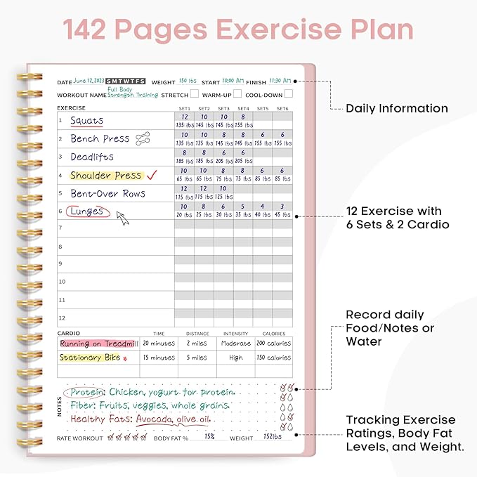 Fitness Workout Journal for Women & Men A5(5.5" x 8.2") Workout