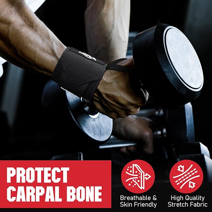 Wrist Wraps for Weightlifting-21" Lifting Wrist Straps for Weightlifting,Weight Lifting Wrist Wraps with Thumb Loop,Breathable Wrist Brace, Avoid Injury and Maximize Grip for Men & Women Powerliftin