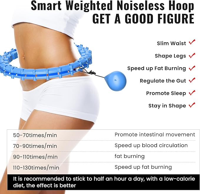 65inch 32 Knots Plus Size Quiet Weighted Hula 2 in 1 Waist