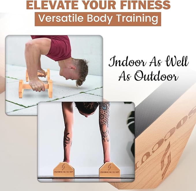 Wooden Parallettes Calisthenics Bars — Solid Beech Wood
