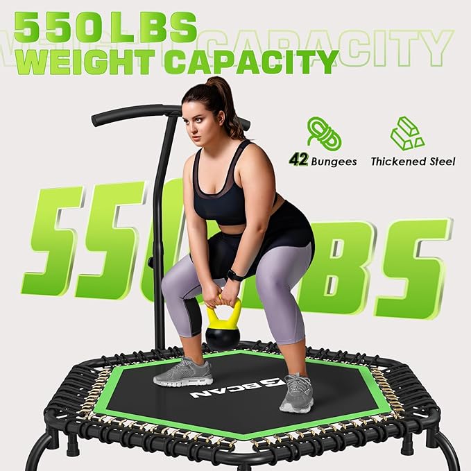 BCAN 450/550 LBS Foldable Mini Trampoline 40"/48"/50" Fitness