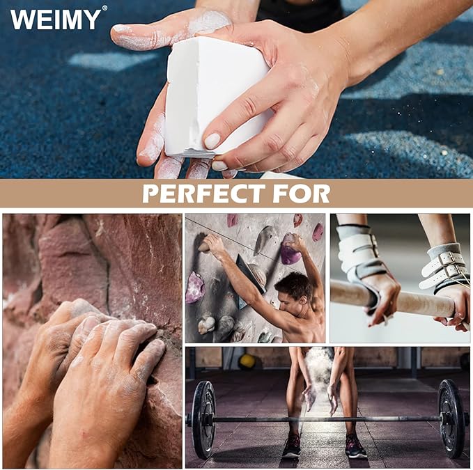 Gym Chalk Blocks, Sport Hand Chalk for Gymnastics, Rock Climbing, Weightlifting, Power Lifting, Easy Grip, Moisture Absorbing, Magnesium Carbonate Chalk