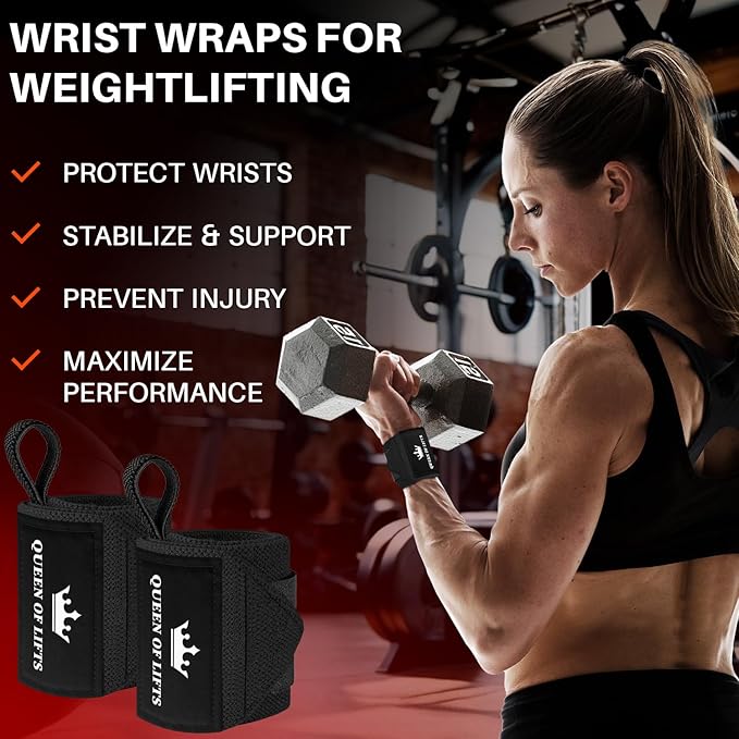 TECEUM Weightlifting 18" & 12" Wrist Wraps with Thumb Loop β Heavy Duty Wrist Workout Braces for Men and Women β Ideal for Powerlifting, Strength Training, Bodybuilding
