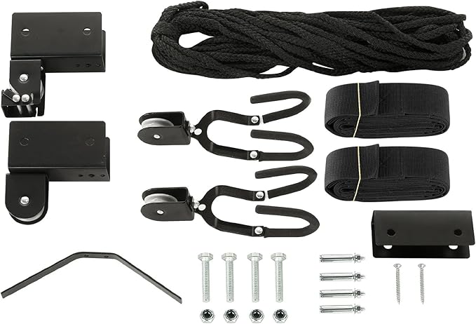 Kayak Storage Hoist - Overhead Pulley System with 125lb Capacity for Canoes, Bikes, Ladders, and More - for up to 12-Foot Ceilings