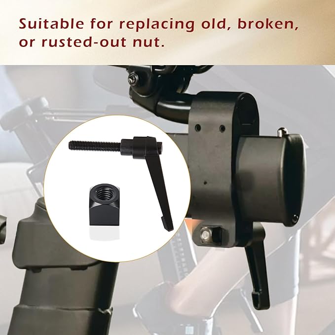 Exercise Bike Horizontal Seat Adjustment Lever and Square Nut Kit for Peloton Seat Lever Replacement Handle Parts