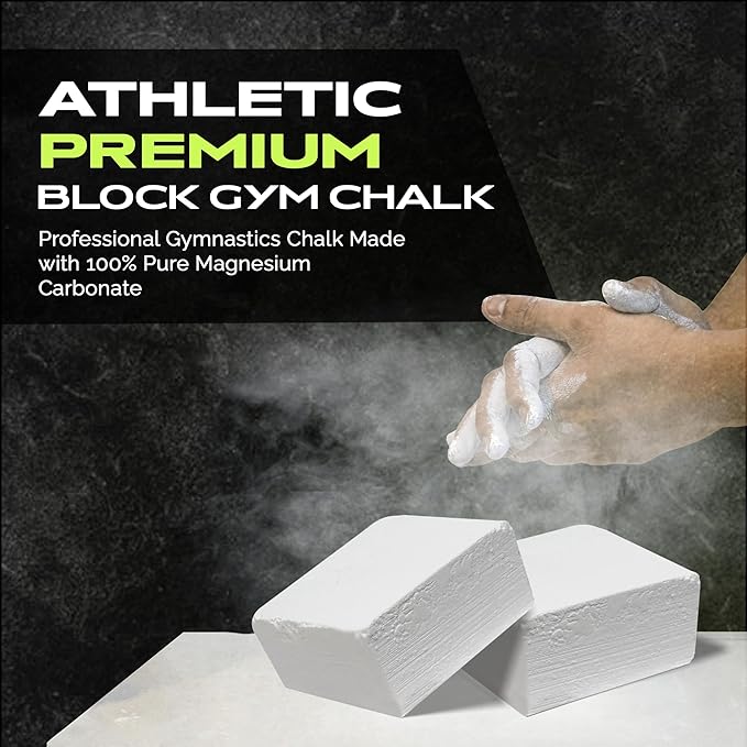 Premium Gym Chalk, Pure Magnesium Carbonate Chalk for Excellent Grip, Weightlifting, Gymnastics, Rock Climbing - Block Chalk 1 LB