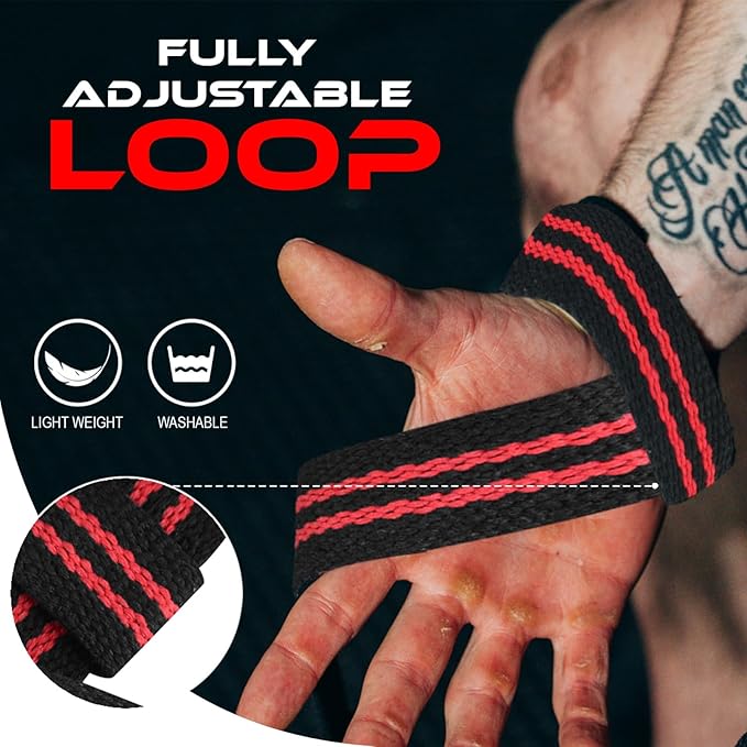 BEAST RAGE Lifting Straps for Weightlifting, Weight Lifting Straps Gym Power Workouts Lifting Wrist Straps Padded Cotton Men Women Support Lifters Deadlift Straps Hard Pull Exercise Straps