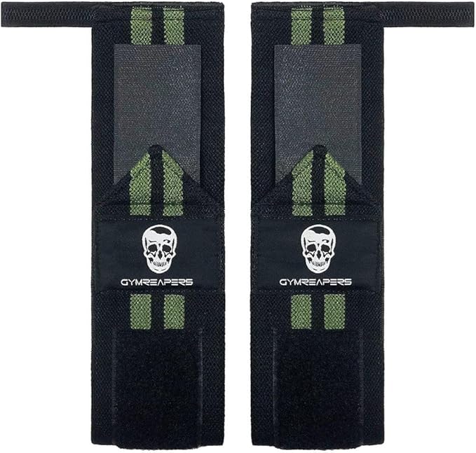 Gymreapers Weightlifting Wrist Wraps (IPF Approved) 18" Professional Quality Wrist Support with Heavy Duty Thumb Loop - Best Wrap for Powerlifting Competition, Strength Training, Bodybuilding