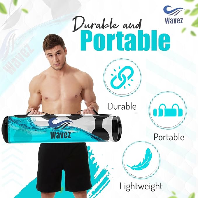 Aqua Bag Fitness Equipment – upto 48lbs Core Pump,3 Dyes,Drawstring