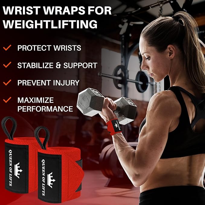 TECEUM Weightlifting 18" & 12" Wrist Wraps with Thumb Loop β Heavy Duty Wrist Workout Braces for Men and Women β Ideal for Powerlifting, Strength Training, Bodybuilding