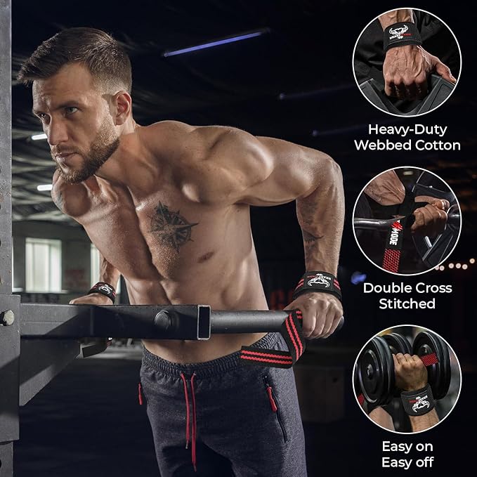 BEAST RAGE Lifting Straps for Weightlifting, Weight Lifting Straps Gym Power Workouts Lifting Wrist Straps Padded Cotton Men Women Support Lifters Deadlift Straps Hard Pull Exercise Straps