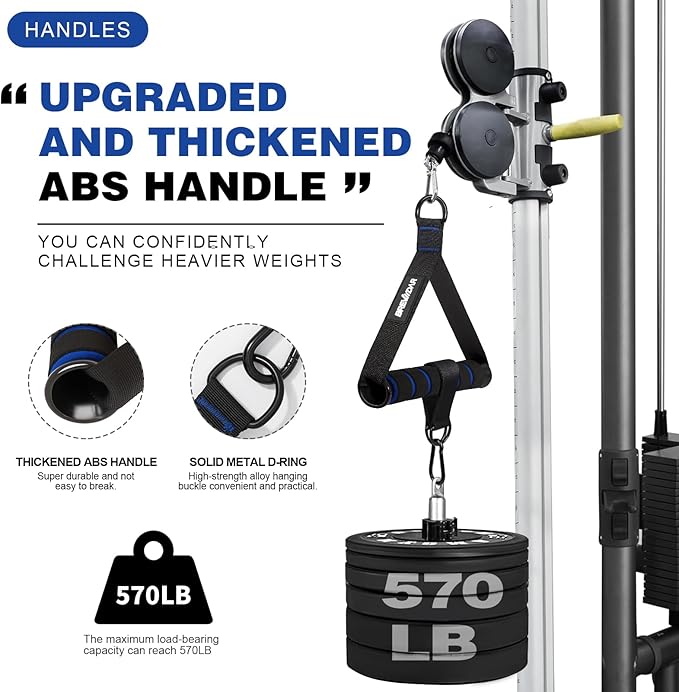 Exercise Handles - Gym Attachments for Cable Machine, Chest Fly, Resistance Bands, Pull up - Foam Handles with Gourd Hooks (Pair)